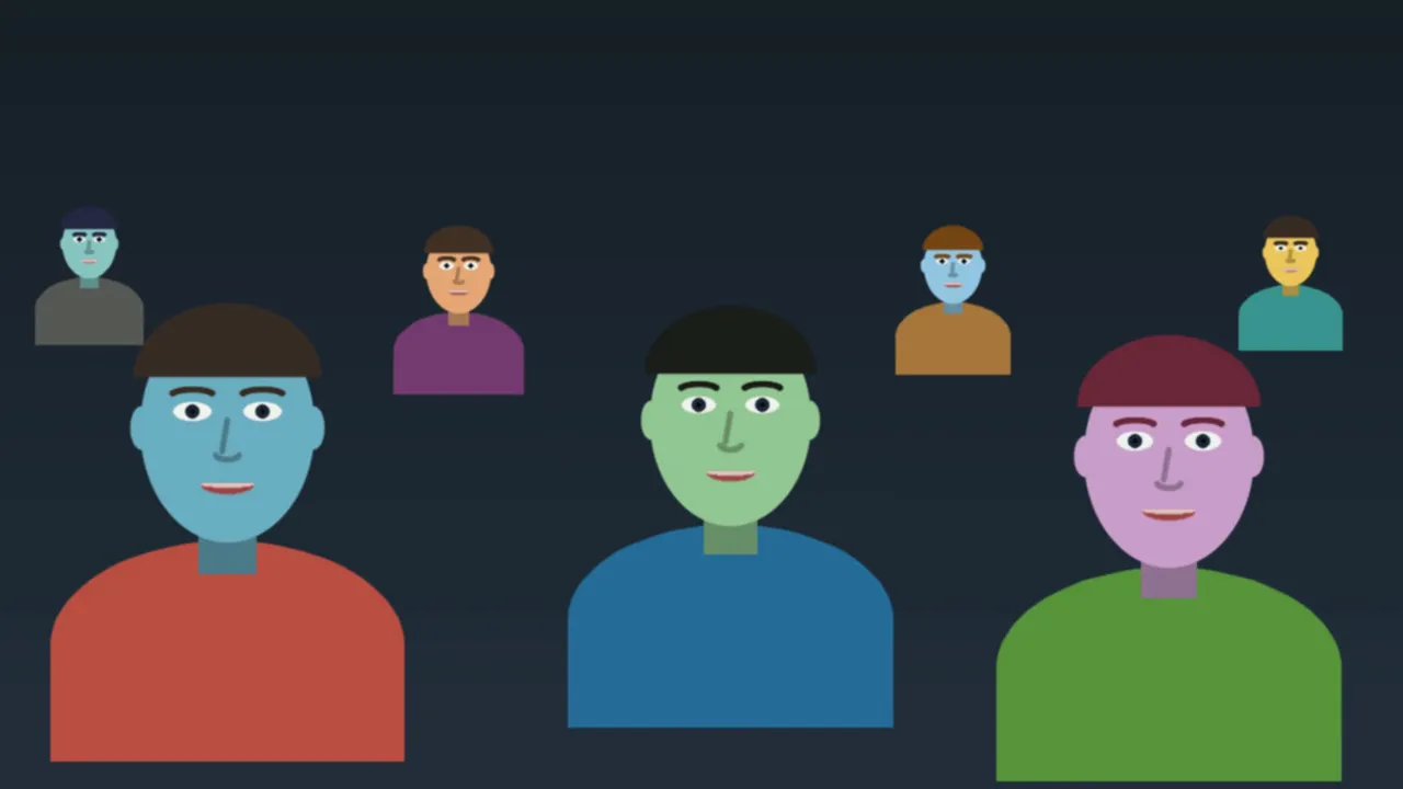 The Program feed kept clean: the same drawn crowd with no boxes, badges or readout